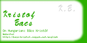 kristof bacs business card
